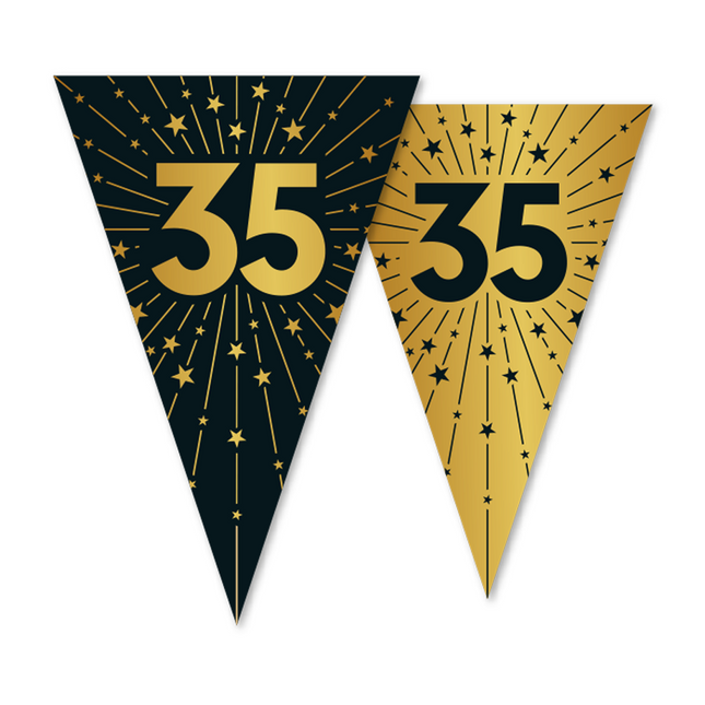 35 ans Guirlande Or Noir 10m