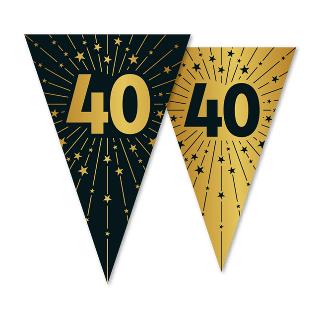 40 ans Guirlande Or Noir 10m