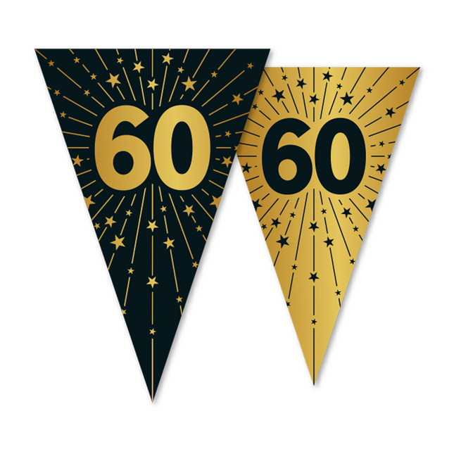 60 ans Guirlande Or Noir 10m