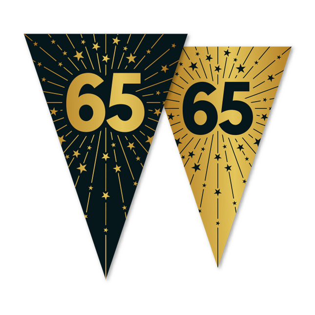 65 ans Guirlande Or Noir 10m