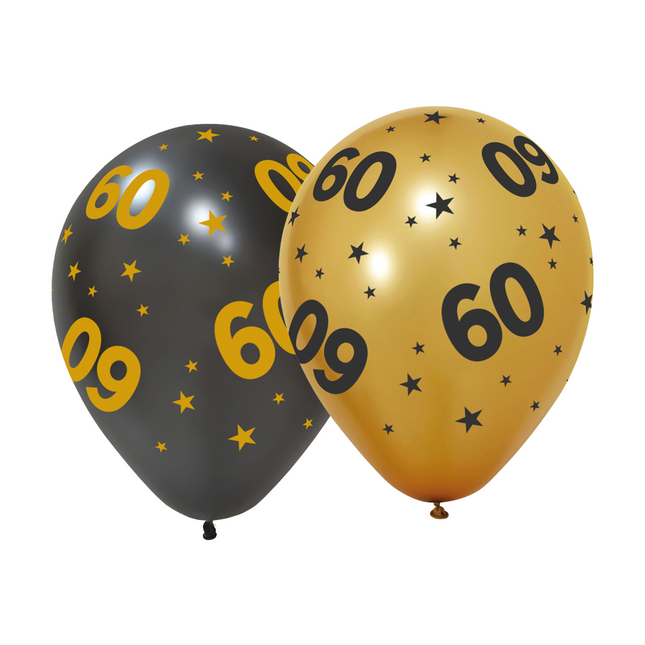 60 Years Balloons 31cm 6pcs