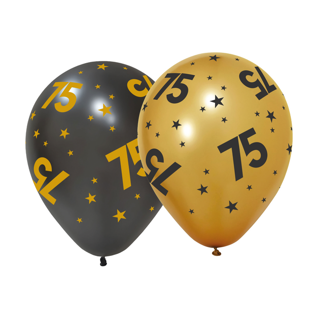 75 Years Balloons 31cm 6pcs