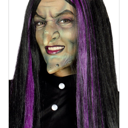 Perruque d'Halloween sorcière noire