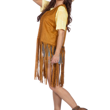 Cardigan hippie long avec franges (V)