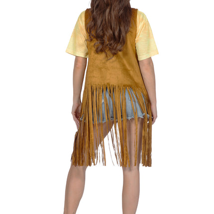 Cardigan hippie long avec franges (V)