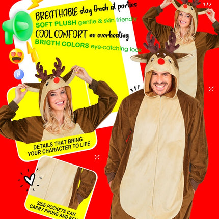 Costume de renne marron uni