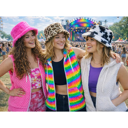 Roze Vest Neon Fluffy