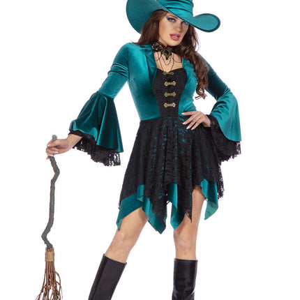 Robe de sorcière verte pour femmes