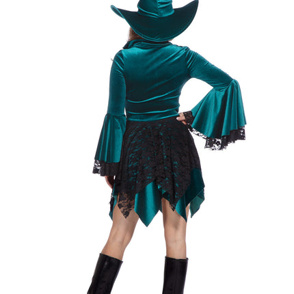Robe de sorcière verte pour femmes