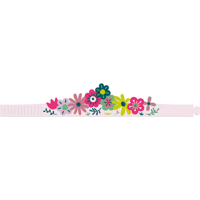 Couronne de fleurs Papier de couleur 6pcs