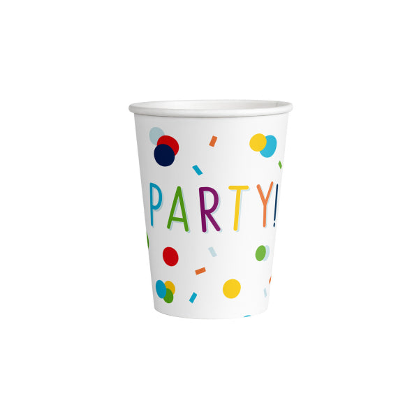 8 Confetti Birthday Gobelets en papier 250 ml