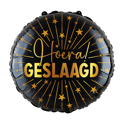 Passed Helium Balloon Gold Black Empty 45cm
