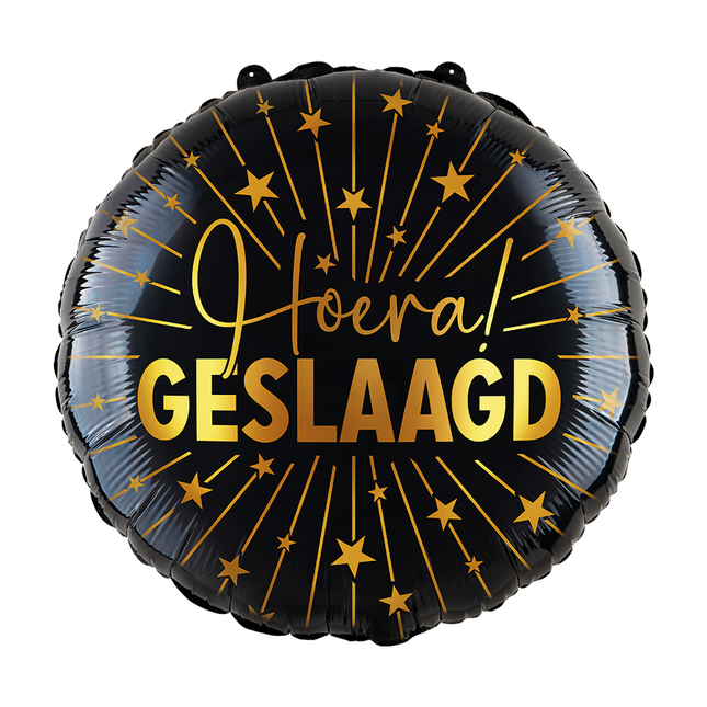 Passed Helium Balloon Gold Black Empty 45cm