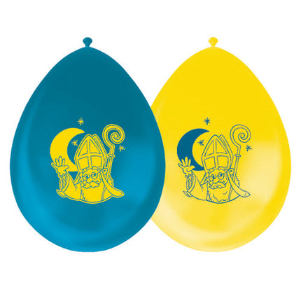 8 Ballons 30cm 2 faces Sinterklaas