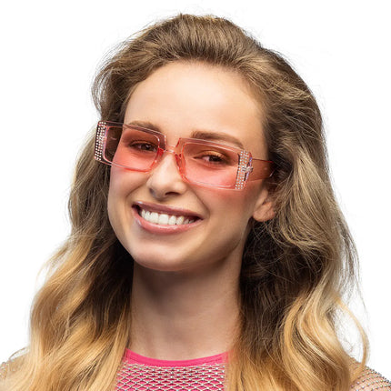 Lunettes de fête Escape roses