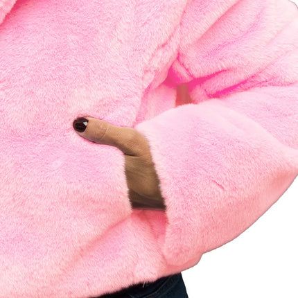 Veste Fluffy rave rose pâle (M/L)