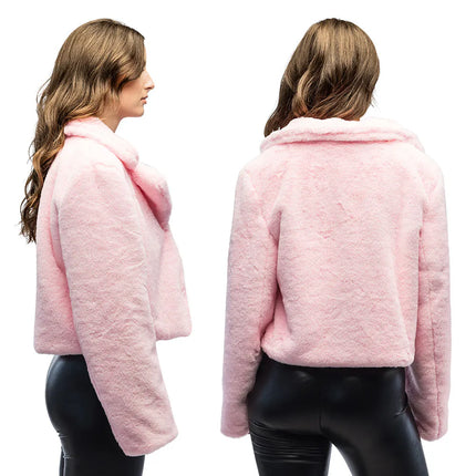 Veste Fluffy rave rose pâle (M/L)