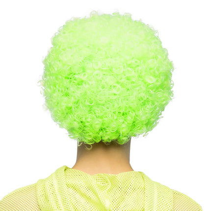 Perruque bouclée vert fluo UV