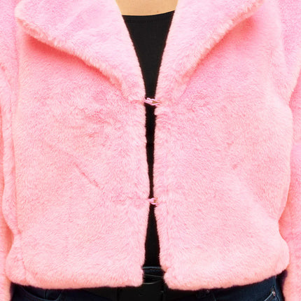 Veste Fluffy rave rose pâle (M/L)