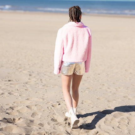 Veste Fluffy rave rose pâle (M/L)