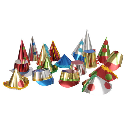 Chapeaux de fête colorés, lot de 36