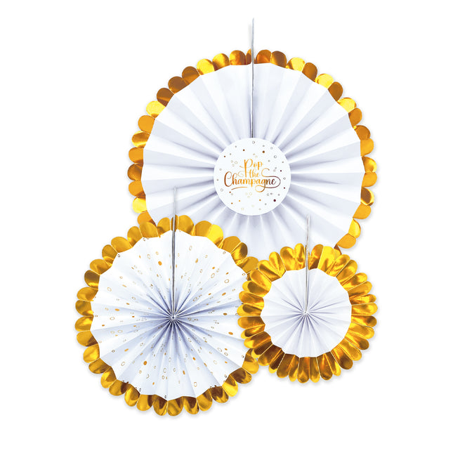 Eventails en papier de mariage 3pcs