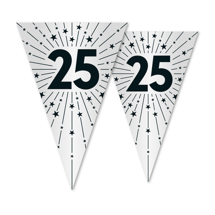 Ligne de drapeau 25 PET Argent 20x30cm Double face