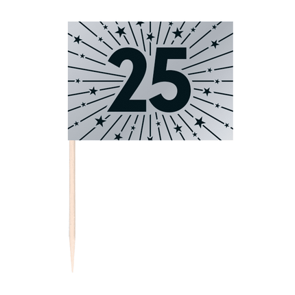 50 pics à drapeau - '25' argenté