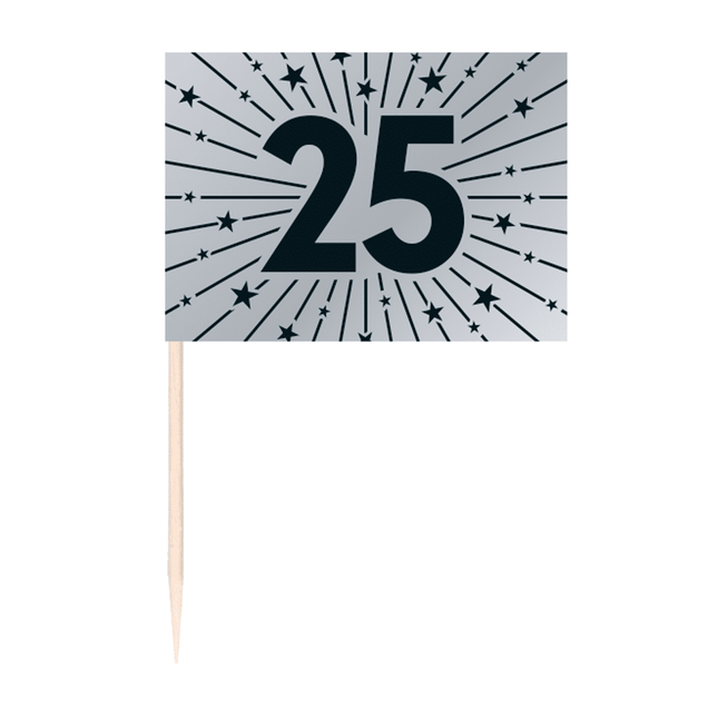 50 pics à drapeau - '25' argenté