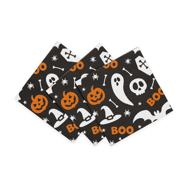 20 pièces de papier 3 couches 33x33cm Halloween Boo