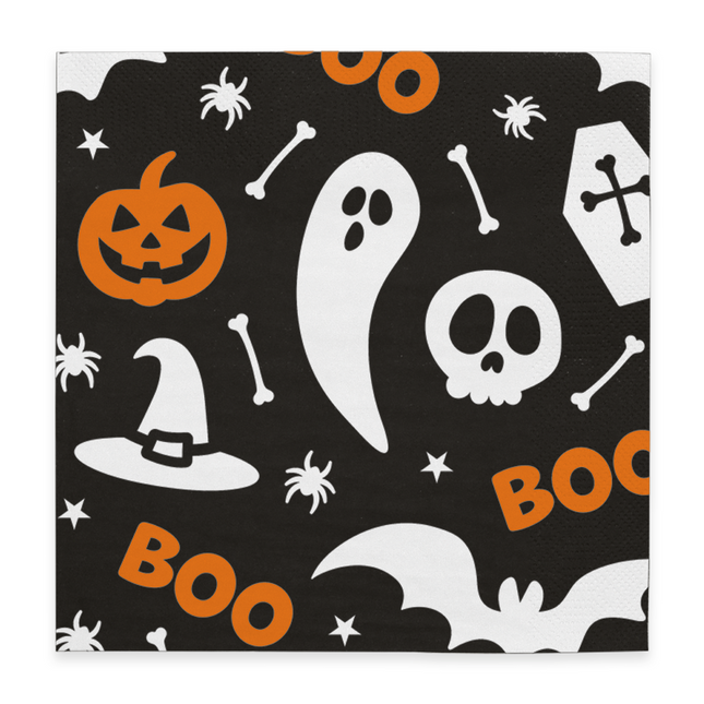 20 pièces de papier 3 couches 33x33cm Halloween Boo