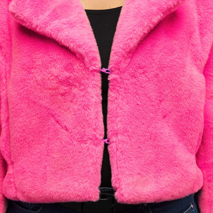 Veste Fluffy rave rose fluo (M/L)
