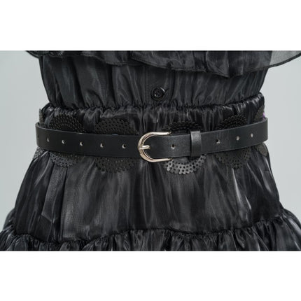 Robe noire de bal de promo du mercredi pour fille
