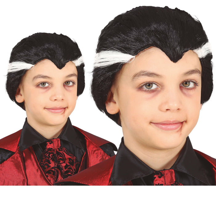 Perruque noire Dracula enfant
