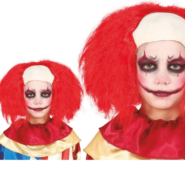Perruque rouge Clown enfant
