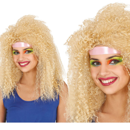 Perruque blonde bouclée