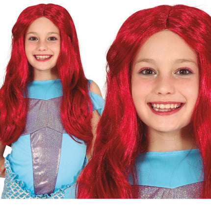 Perruque rouge cheveux longs enfant