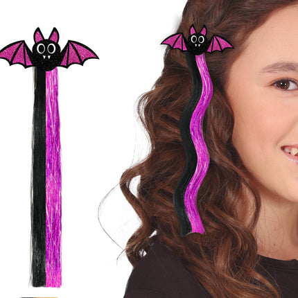 Extension de cheveux de chauve-souris noir violet 40cm