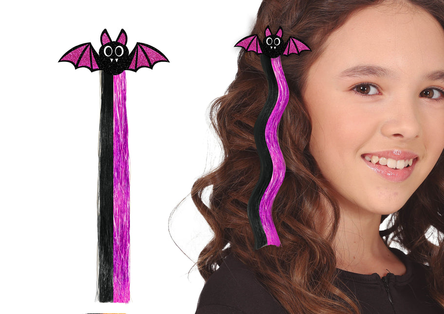 Extension de cheveux de chauve-souris noir violet 40cm