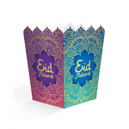 Eid Mubarak Snack Trays Purple Blue 8pcs