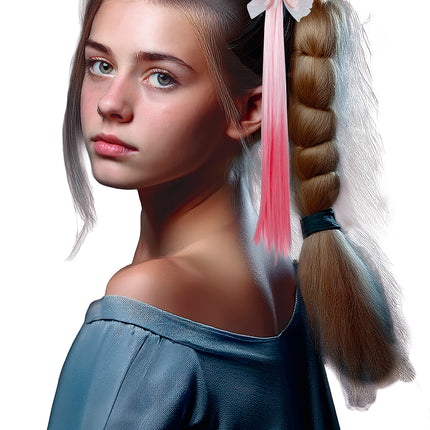 Arc d'extension de cheveux rose 40cm