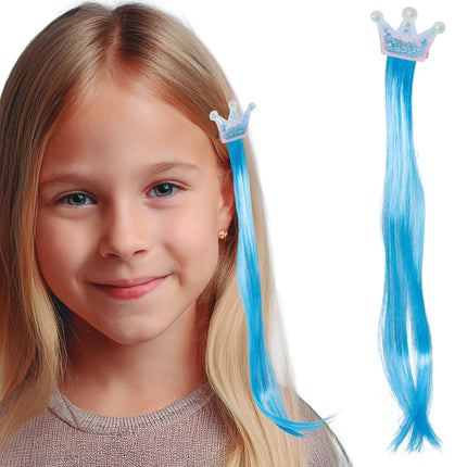 Extension de cheveux bleue Couronne 35cm