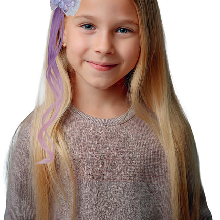 Noeud d'extension de cheveux rose violet