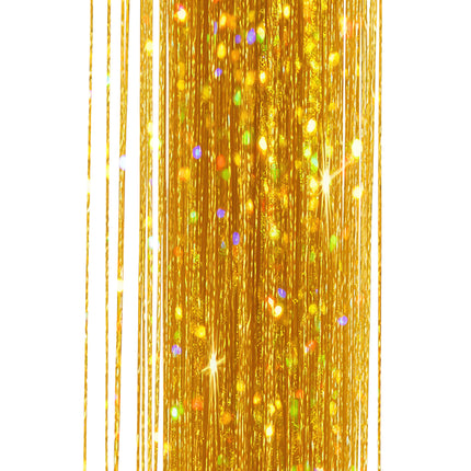 Extension de cheveux dorée pailletée 50cm 3pcs