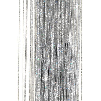 Extension de cheveux argentée pailletée 50cm 3pcs