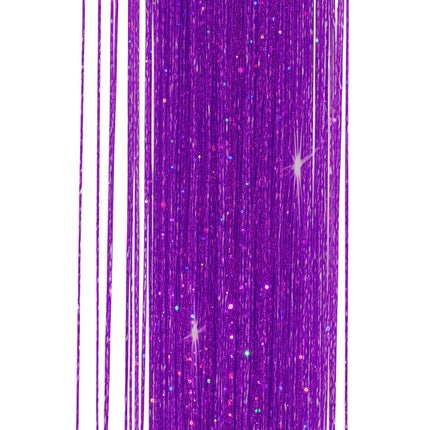 Extension de cheveux violette pailletée 50cm 3pcs