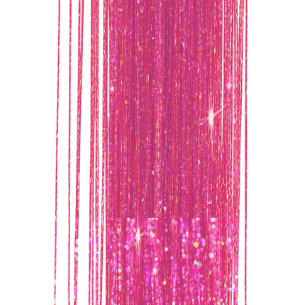 Extension de cheveux rose pailleté 50cm 3pcs