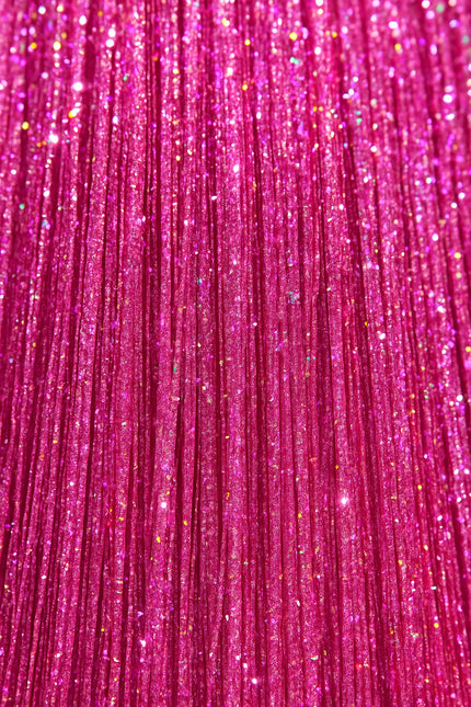 Extension de cheveux rose pailleté 50cm 3pcs