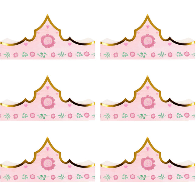 Couronne de princesse rose 60cm 6pcs