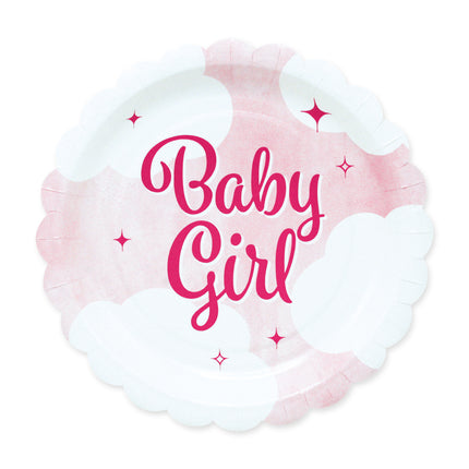 Roze Borden Baby Girl 19cm 8st